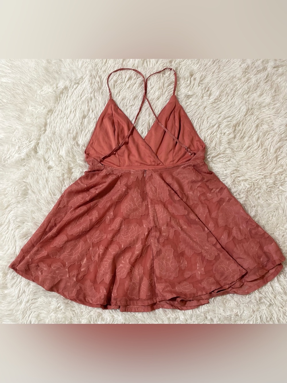 Lulus Feminine Romantic Coquette Vintage Rose Pink Burnout Floral Skater Dress M - Picture 11 of 14